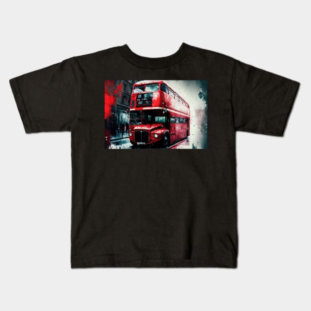 London Bus Kids T-Shirt by Buff Geeks Art